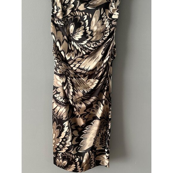 Shiny Black Stretch Satin Ruched Dress Size 6 Fairycore Prom Graduation Party Gl - Picture 4 of 9